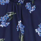 Girls Navy Blue Floral Dress, 2, hi-res